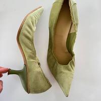 decollete in pelle Verde scamosciata Tg 38 