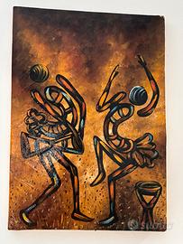 Quadro etnico  36x50 – su tela inchiodata al legno