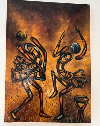 Quadro etnico  36x50 – su tela inchiodata al legno