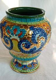 Vaso in ceramica Deruta Sambuco oro zecchino 