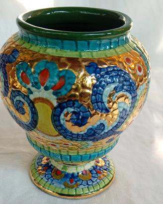 Vaso in ceramica Deruta Sambuco oro zecchino 