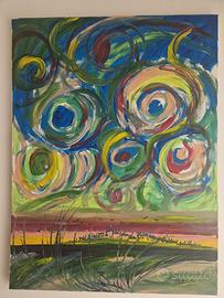 Quadro paesaggio omaggio a Van Gogh