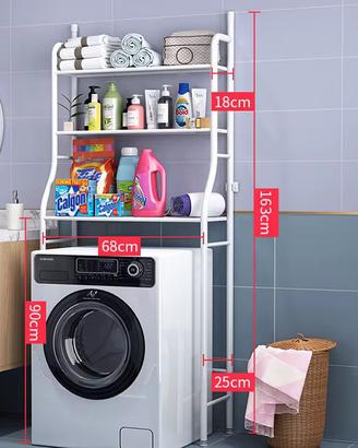 Scaffali lavatrice bagno metallo ripiani scaffali