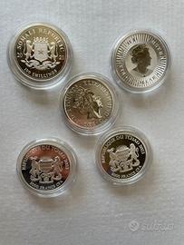 9 Monete argento 1 Oncia