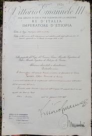 RARO AUTOGRAFO V. EMANUELE III E BENITO MUSSOLINI