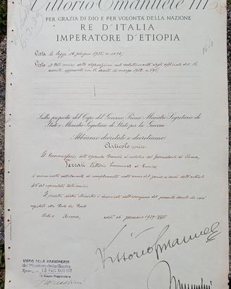 RARO AUTOGRAFO V. EMANUELE III E BENITO MUSSOLINI