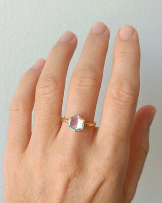 Anello quarzo aura elettroformato 