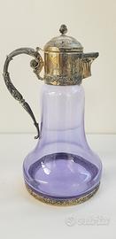 Caraffa vetro colorato con coperchio Silver