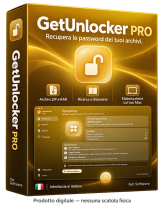 GetUnlocker PRO per Mac – Recupero Password Archiv