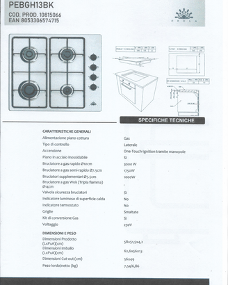 PIANO COTTURA GAS