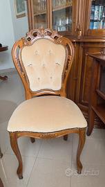 Sedie in legno set da 6 foderate