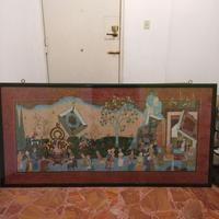 Batik su seta indiano fatto a mano Raja e pittore