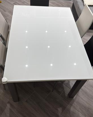 Tavolo Calligaris A in Vetro Temperato + 6 Sedie