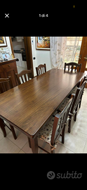 Tavolo legno massello Completo di 8 sedie