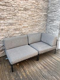 Divano da esterno angolare grigio scuro