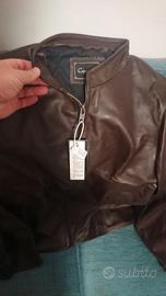 Giacca in vera pelle bovina mezza stagione - cuoio