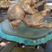 Coppia orso ceramica argentata Tay Tagliarol