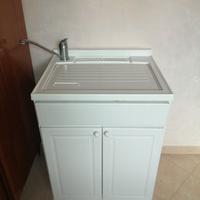 lavabo lavello resina lavanderia e rubinetto