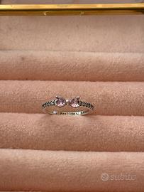 Anello fiocco rosa luminoso Pandora