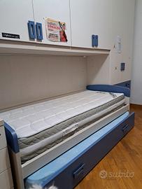 Letto con struttura singolo e doppio