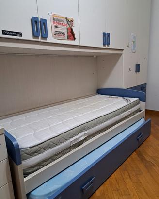 Letto con struttura singolo e doppio