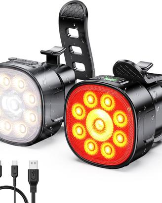  Babacom Luci Bicicletta LED Ricaricabile [8+7 Mod