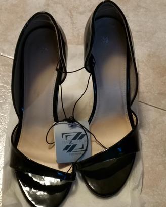 sandali vernice nera tacco 12 n39