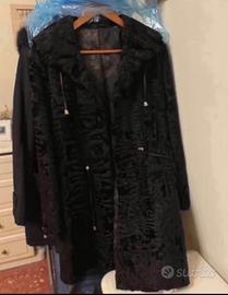 Pelliccia donna in vero Astrakan color nero nuova