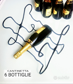 Cantinetta Porta Bottiglie Pieghevole in Metallo