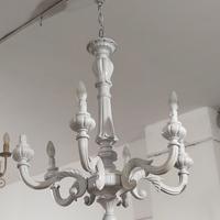LAMPADARIO A CANDELIERE BIANCO