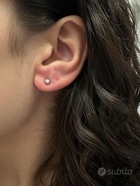 Orecchini Punto Luce Oro Diamante 0.02ct