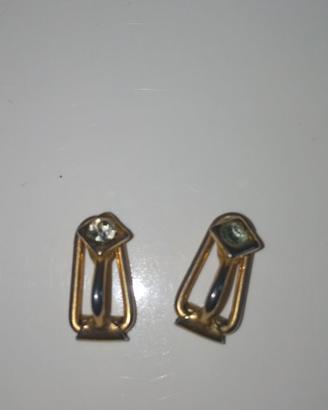 orecchini vintage strass clip