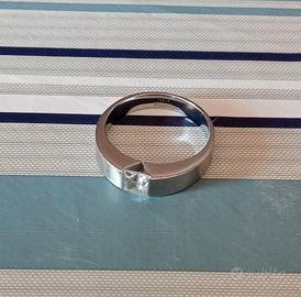 Anello Zoppini Acciaio & Pietra Misura 20