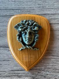 Placca Antica in Bronzo Testa di Medusa Gorgone
