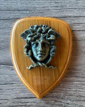 Placca Antica in Bronzo Testa di Medusa Gorgone