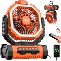 Ventilatore da Campeggio con Luce Batteria 20000mA