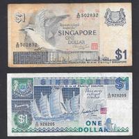 COPPIA BANCONOTE SINGAPORE 1$