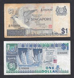 COPPIA BANCONOTE SINGAPORE 1$
