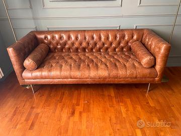 Divano stile Chesterfield - cuoio-Maisons du Monde
