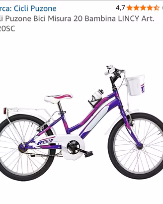 Bicicletta bambina misura 20