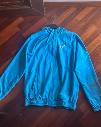 Giacca Feltro Con Cappuccio Nike Celeste Zip
