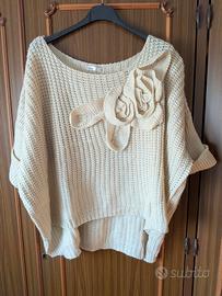 maglione oversize donna panna