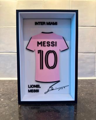 Quadro maglia calcio 3D Messi ⚽ Inter Miami