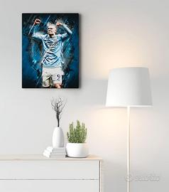 Stampa su tela Erling Haaland 30x40cm con telaio