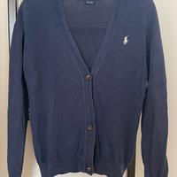 Ralph Lauren Sport cardigan V cotone blu (tg. XS)