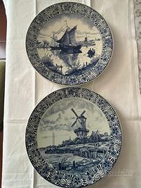 Coppia piatti ceramica DEFT BLUE Olanda