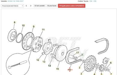 Cinghia variatore Aprilia Sonic 50 AP8206818