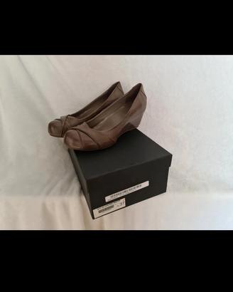 Scarpe décolleté zeppa vera pelle nuove
