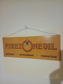 insegna smaltata vintage  firezone oil originale 