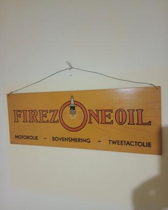 insegna smaltata vintage  firezone oil originale 